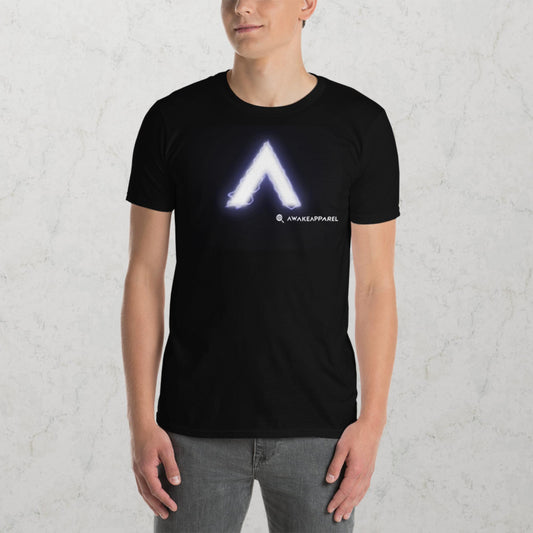 Front of Black Cornerstone Essential T-shirt with Monogrammed "A" - Unisex