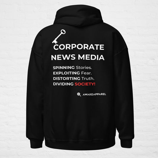 Colección KYE: Medios de comunicación corporativos – Sudadera con capucha