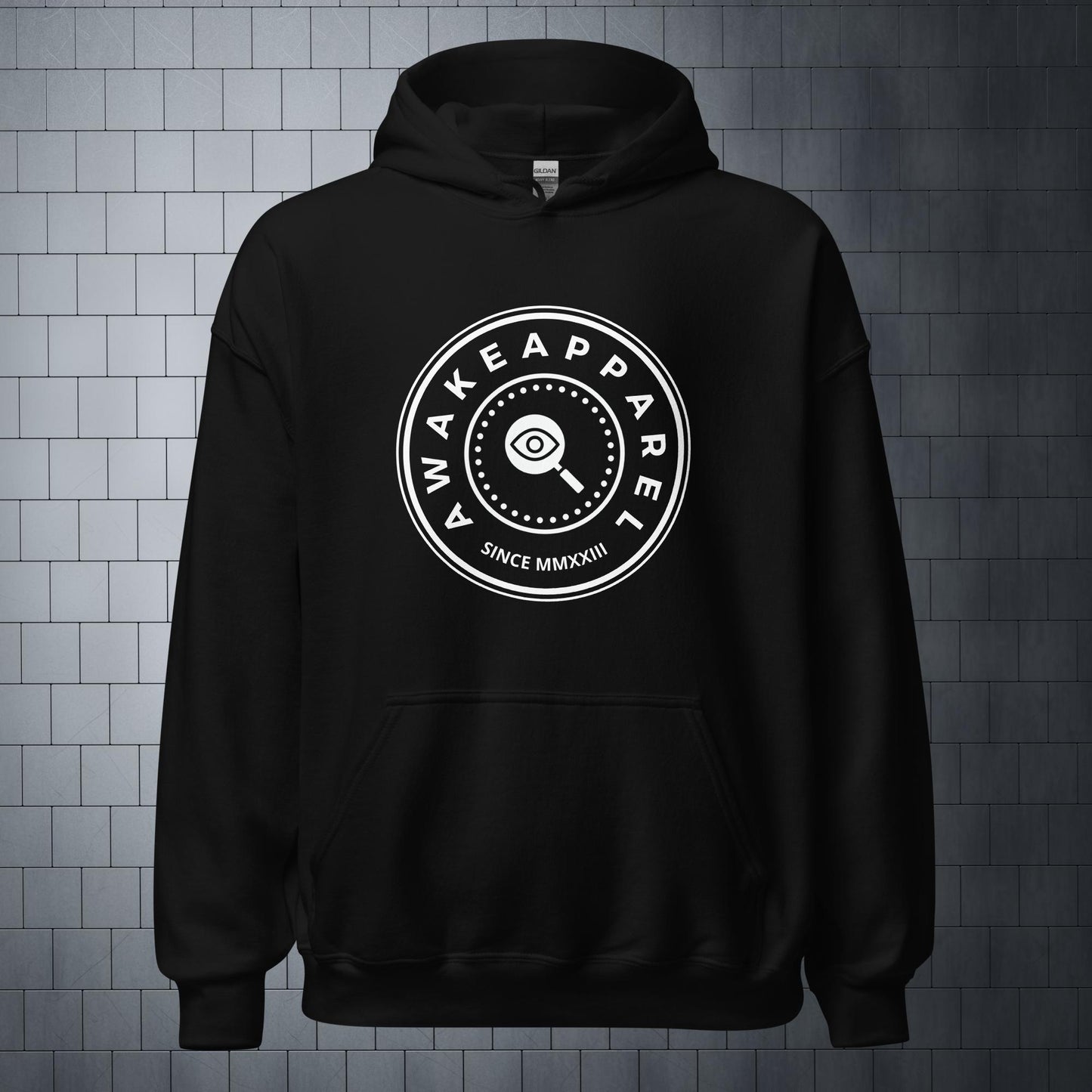 Black Courageous Comfort Hoodie with White Crest - Unisex