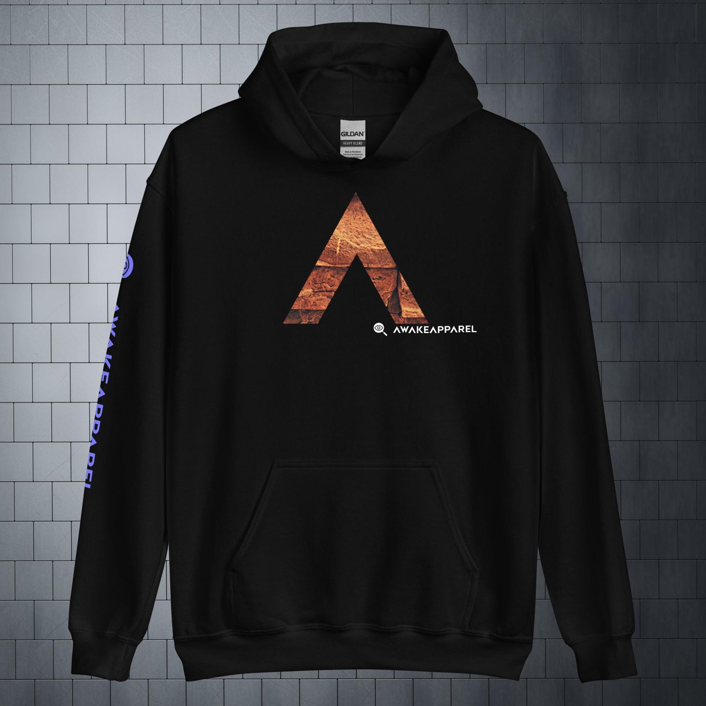 Front of Black Couragious Comfort Hoodie with Monogrammed "A" - Unisex